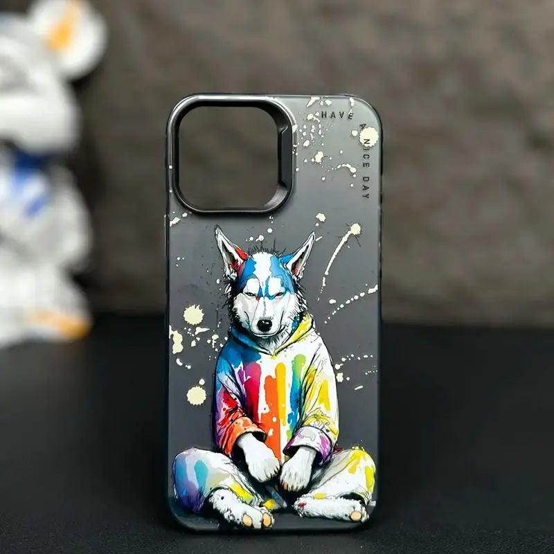 Het Hoesje van Graffiti iPhone16 van het olieverfschilderij