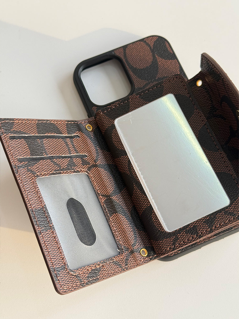 C series Phone case 1004 Brown | Accordion card holder (subject to the video)