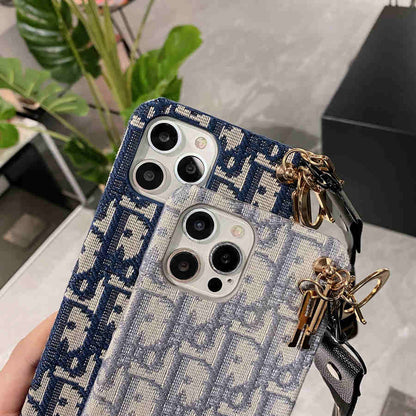 Chic CD Lady iPhone Case with Designer Keychain