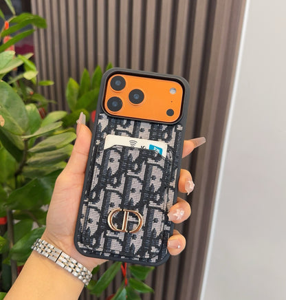 Dior Card Holder Fabric Full-Cover Phone Case