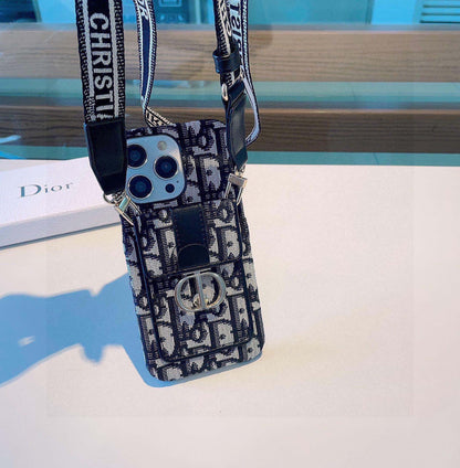 Dior Montaigne - Embroidered Strap Card Phone Case