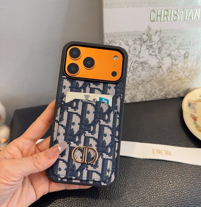 Dior Card Holder Fabric Full-Cover Phone Case