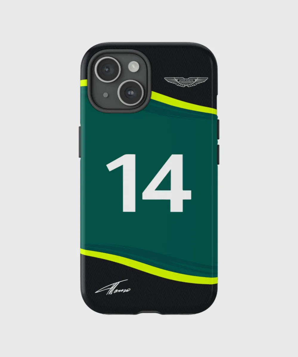 Fernando Alonso Aston Martin telefoonhoes