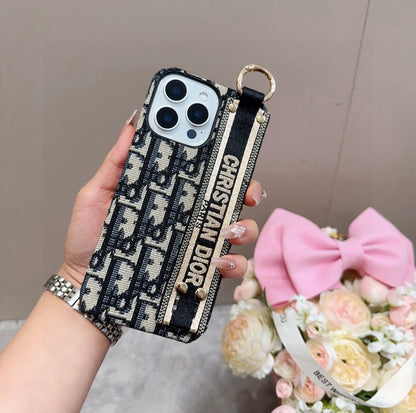 Dior Embroidered Fabric Card Holder Phone Case