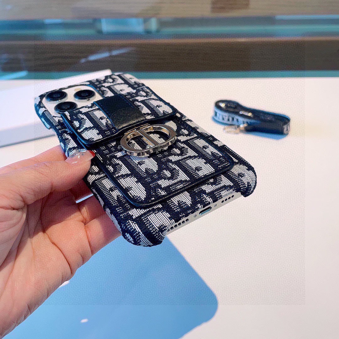 Dior Montaigne - Embroidered Strap Card Phone Case