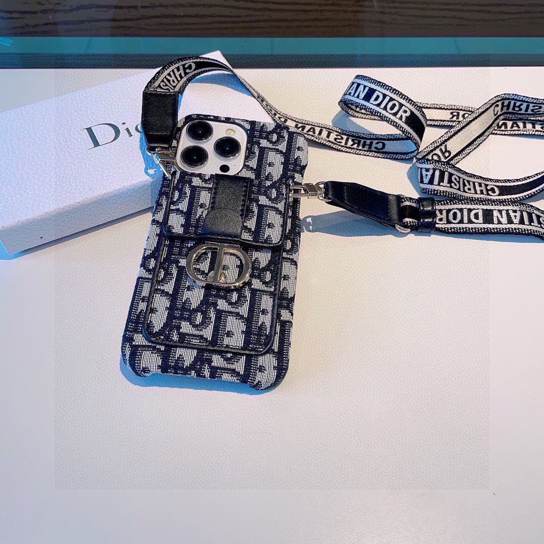 Dior Montaigne - Embroidered Strap Card Phone Case