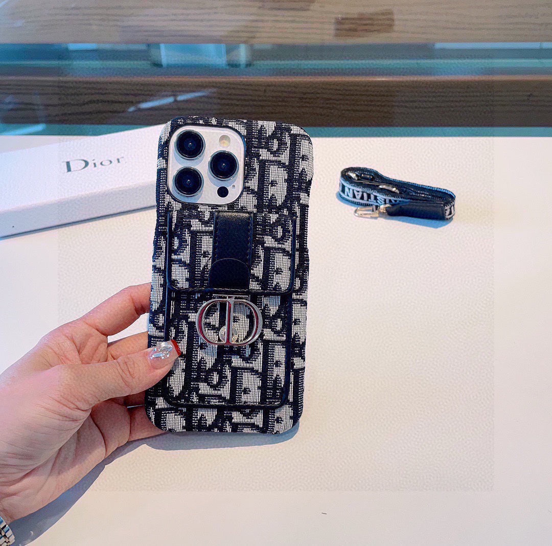 Dior Montaigne - Embroidered Strap Card Phone Case