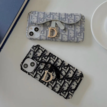 Personalized CD Black iPhone Case With Card Holder