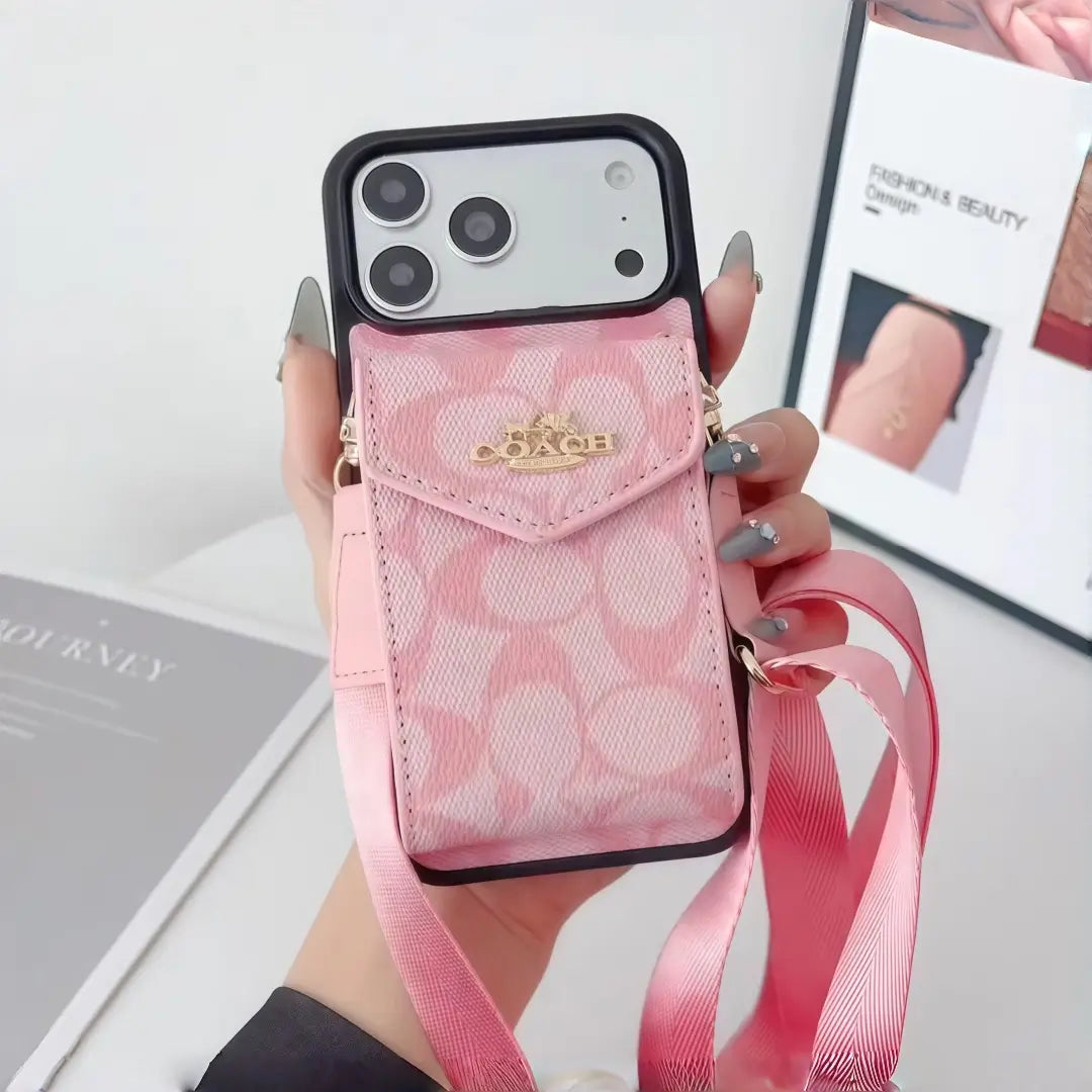 Coach Leather Crossbody Phone Case